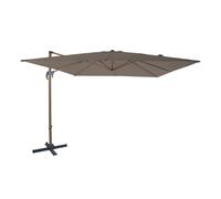 AXI Nima Parasol Déporté Aspect Chêne/Taupe - Rectangulaire 300x300 cm - Structure aluminium - Rotation 360 - Inclinable - Résistant aux UV