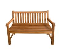 AXI Nowi Banc de Jardin en Bois de Teck, Brun | Banc en bois avec accoudoirs | Banc de parc en teck pour jardin / terrasse avec dossier pour 2 personnes | 120 x 63 x 92 cm