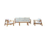 AXI Orla Salon de jardin avec 1 canapé, 2 fauteuils et une table | Canapé Extéreieur 4 pièces en aluminium look bois | Ensemble Table et Chaise