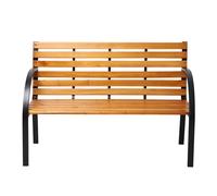 AXI Otis Banc de Jardin Bois - 122x60x83 cm - Structure Acier Noir Mat - Bois de Cèdre - 2 Places - Extérieur ou Intérieur - Banquette Extérieur