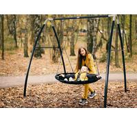 AXI Portique en Métal avec Balançoire Nid d'Oiseau Enfant | Balançoire ronde pour le jardin