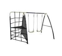 Axi Portique balançoires en acier et filet d’escalade - 287 x 191 x 190 cm - A030.252.00