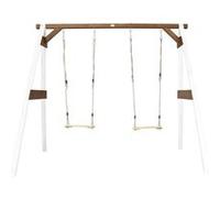 AXI Portique double 2 balancoires en bois Blanc Marron 160x254x207cm Marron G
