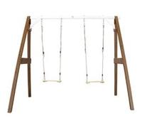 AXI Portique double 2 balancoires en bois Marron Blanc 160x254x207cm Marron G