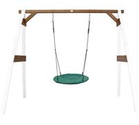 AXI Portique en Bois Blanc / Marron avec Balançoire Nid d’Oiseau Enfant 100 cm Summer | Balançoire ronde pour le jardin