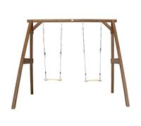 Axi Portique Double Balançoires en Bois Marron