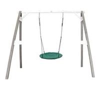 AXI Portique en Bois Gris Blanc avec Balancoire siege Nid Rond Vert G