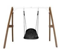 AXI Portique en bois Marron Blanc avec balançoire siège nid ovale 160x254x207cm Marron G