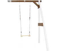 Portique en bois avec balançoire siège nid rond blanc/marron TU