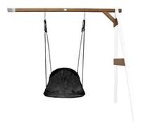 AXI Portique mural en bois Blanc Marron avec balancoire siège nid ovale 160x244x207cm Marron G