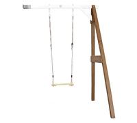 AXI Portique mural en Bois FSC Marron / Blanc avec Balançoire Enfant | Balançoire pour l’extérieur / le jardin