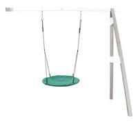 AXI Portique mural en Bois FSC Gris / Blanc avec Balançoire Nid d'Oiseau Enfant 100 cm Summer | Balançoire ronde pour le jardin
