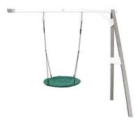 AXI Portique mural en bois Gris Blanc avec balancoire siege nid rond Vert G