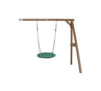 AXI Portique mural en Bois FSC Marron avec Balançoire Nid d'Oiseau Enfant 100 cm Summer | Balançoire ronde pour le jardin