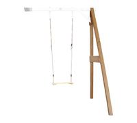 Portique en bois avec balançoire siège nid rond marron/blanc TU