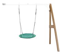 AXI Portique mural en Bois Marron / Blanc avec Balançoire Nid d’Oiseau Enfant 100 cm Summer | Balançoire ronde pour le jardin