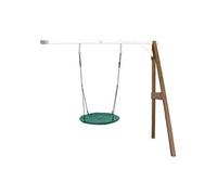 AXI Portique mural en Bois FSC Marron / Blanc avec Balançoire Nid d’Oiseau Enfant 100 cm Summer | Balançoire ronde pour le jardin