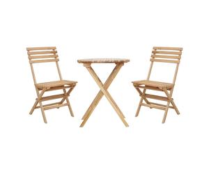 AXI Rae Table et Chaise Bistrot, 2 Chaises 1 Table, Ensemble Bistro Extérieur en bois, 100% Teck - Salon de Jardin Bistrot, Table Bistrot pour Jardin/Balcon/Terrasse