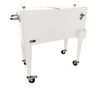 AXI Réfrigérateur de boissons Rétro Cooler – 76 L – Mobile pour extérieur/jardin – Blanc