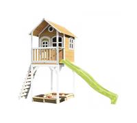 AXI Romy Maison Enfant avec Bac à Sable & Toboggan Vert clair | Aire de Jeux pour l'extérieur en marron & vert | Maisonnette