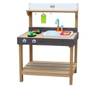 AXI Rosa Cuisine Enfant en bois | Cuisine de jeu multifonctionnelle | Jouet à sable & eau avec kit d'accessoires de 17 pièces | 40x75x100 cm