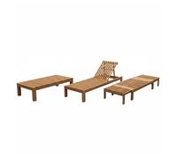AXI Rowan 2-en-1 Chaise longue et Banc de Jardin en Bois de Teck | Transat en teck réglable en 4 positions | Bain de soleil d'extérieur / Terrasse | 250 x 67 x 77 cm