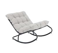 AXI Ruby Fauteuil à Bascule - Noir/Beige | Chaise de Jardin avec Structure en Acier/Coussins en oléfine | Fauteuil de Jardin pour 1 Personne | Capacité de Charge maximale de 110 kg