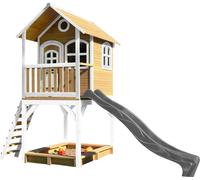 AXI Sarah Maison Enfant avec Bac à Sable & Toboggan Gris | Aire de Jeux pour l'extérieur en marron & Blanc | Maisonnette / Cabane de Jeu en Bois