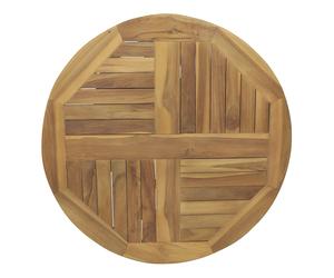 AXI Sari Plateau Tournant en Bois de teck, Rond, Ø 80 cm | Assiette de service idéal pour les boissons, les gâteaux et les accessoires