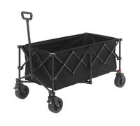 AXI SB141 Chariot de Plage Pliable Noir | Chariot de Transport avec Barre de Traction, Sangle, Housse, Poche Intérieure et