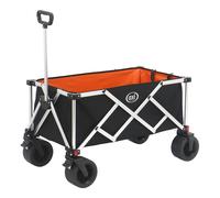 AXI SB151 Chariot de Plage Pliable Noir/Orange | Chariot de Transport avec Barre de Traction, Sangle, Sac Intérieur et Housse - Pneus en Caoutchouc PP | Capacité : 130 l