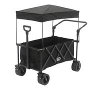 AXI SB221 Chariot de Plage Pliable avec Toit Noir | Chariot de Transport avec Barres de Traction & Poussée, Sangle & Porte-Boissons Inclus, Capacité 130 L