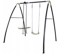 AXI Set balançoire en métal en anthracite & crème | Balançoire simple & balançoire à bascule avec support | Balançoire de jardin pour enfants / Balançoire pour enfants |