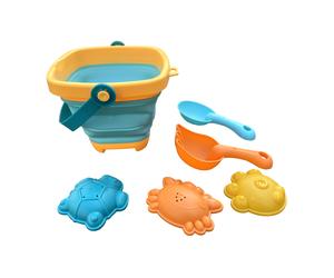 Axi | Set D'Accessoires Pour Bac À Sable - 6 Pièces | Kit Accessoire Jouets Sable - Seau, Pelle, Rateau, Formes Animaux | Jeux Sables Colorés, Résistants, Amusants | Faciles À Transporter Et Nettoyer