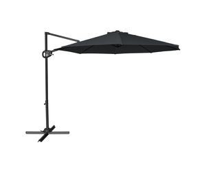 Axi Solea Parasol Déporté Rond Ø 300 Cm, Anthracite/Gris | Parasol De Jardin / Terrasse, Toile Anti-Uv, Indice Upf 30+ | Pied En Croix Et Housse De Protection Inclus | Inclinabl, Pivotant À 360°