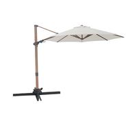 AXI Solis Parasol Déporté Rond Ø 300 Cm, Aspect Bois/Beige | Pour Le Jardin / Terrasse Avec Armature Thermolaquée | Pied En Croix Et Housse De Protection Inclus | Inclinable Et Pivotant À 360°