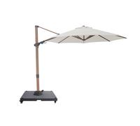AXI Solis Parasol Déporté Rond avec Pied de Parasol, Ø 300 Cm, Aspect Bois/Beige | Pour Le Jardin / Terrasse Avec Armature Thermolaquée | Housse De Protection Inclus