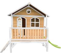 AXI Stef Maison Enfant avec Toboggan Vert clair | Aire de Jeux pour l'extérieur en marron & Blanc | Maisonnette / Cabane de Jeu en Bois