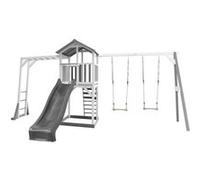 Aire de Jeux AXI en Bois FSC - Toboggan, Bac à Sable, Balançoires, Cadre d'Escalade pour Enfants gris TU