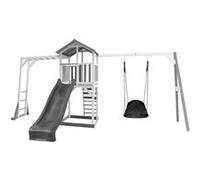 AXI Beach Tower with Climbing Frame and Roxy Nest Swing Grey/white - Toboggan Gris
