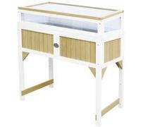 AXI Growing Table with greenhouse and root mat Brown/white Intérieur & extérieur Table de jardinage Autonome Polycarbonate (PC), Bois Marron, Blanc