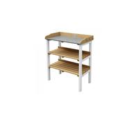 Axi Table De Rempotage Avec Étagère De Rangement En Marron & Blanc | Table De Plantation En Bois Pour L'Exterieur