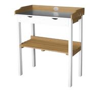 AXI Table de rempotage avec 2 tiroirs en Marron & Blanc | Table de Plantation en Bois pour l'exterieur