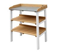 Axi Table De Rempotage Avec Étagère De Rangement En Marron & Blanc | Table De Plantation En Bois Pour L'Exterieur