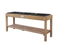 AXI Table à sable et eau – Table d'activité 124 x 50 cm, bois brun foncé, 3 récipients, étagère