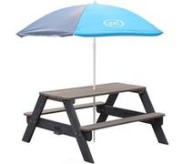AXI Table Picnic NICK Anthracite avec parasol Bleu Gris 98x95x49cm Aqua G