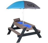 AXI Table sable et eau NICK Anthracite avec parasol Bleu Gris 90x80x56cm Bleu G