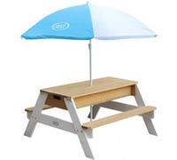 AXI Table sable et eau NICK Brun Blanc avec parasol Bleu Blanc 90x80x56cm Aqua G