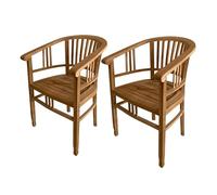 AXI Talia Ensemble de 2 Chaises de Jardin en Bois de Teck | Assises avec Dossier Haut et Arrondi pour Terrasse/Balcon/Extérieur