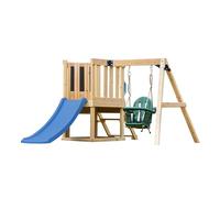 AXI Timo Mini Aire de Jeux - Toboggan Bleu | Cabane pour Enfant avec Balançoire pour Bébé, Mur d'escalade et Tableau Noir | Structure de Jeux pour Le Jardin